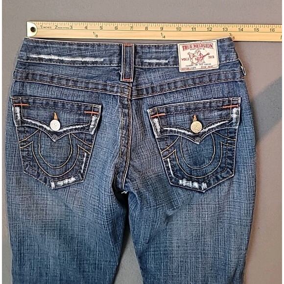 Vintage True Religion Joey Flare Jeans 26 USA Made Y2K - Picture 5 of 10